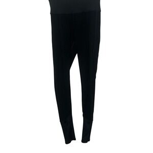 Alo Yoga Womens Black Goddess Pull On Flat Front Ribbed Skinny Leggings Size XS